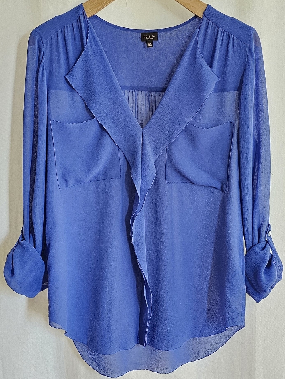 Aritzia Babaton Blue Silk Finley Blouse - Picture 8 of 16